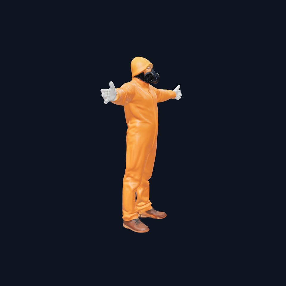 Bright Orange Hazmat Suit model pack